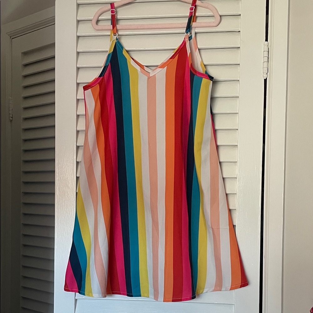 Colorful Striped Sleeveless Dress